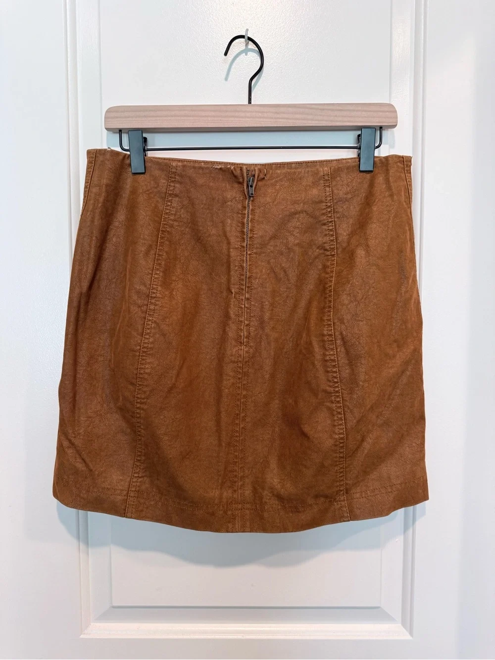 Free People Women’s Faux Tan Leather Mini Skirt